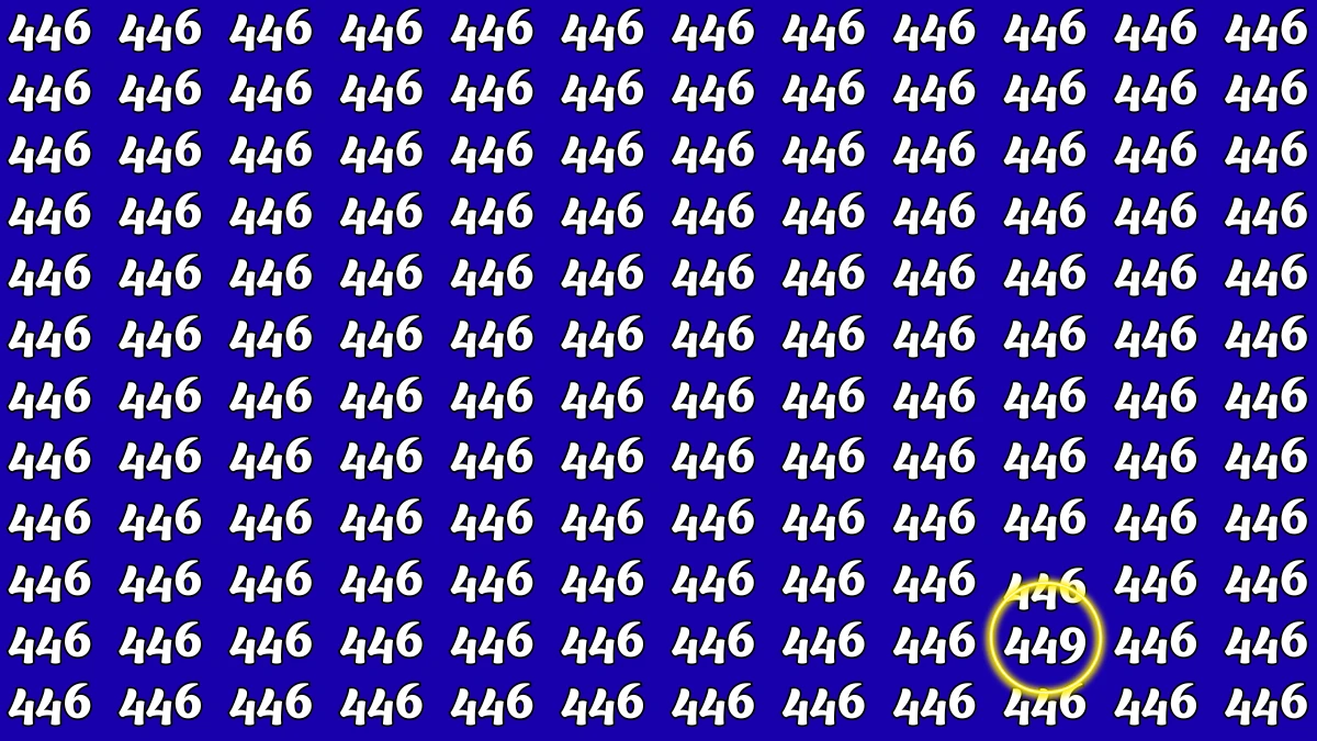 Optical Illusion 9 Seconds Challenge: Only People with Eagle Eyes Can spot the Number 449