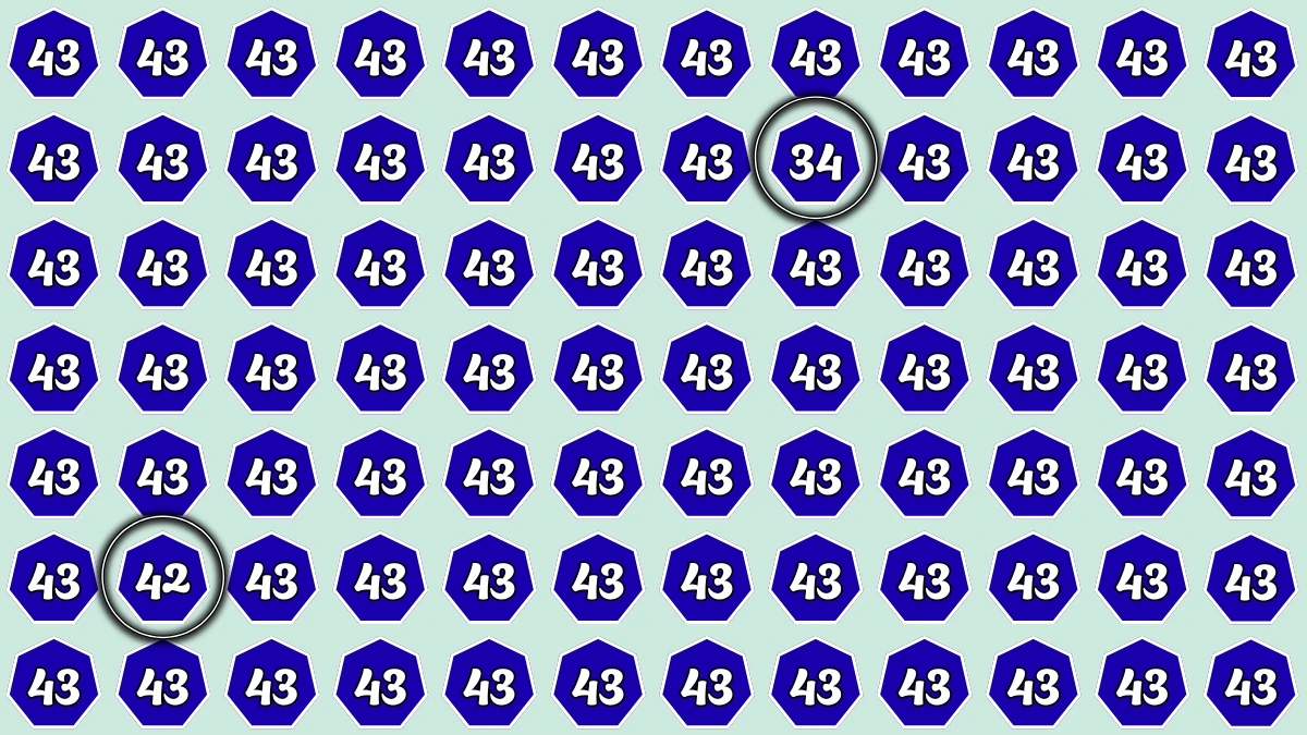 Optical Illusion Eye Test Challenge: Within 7 Seconds Spot The Number 34 and 42 among 43