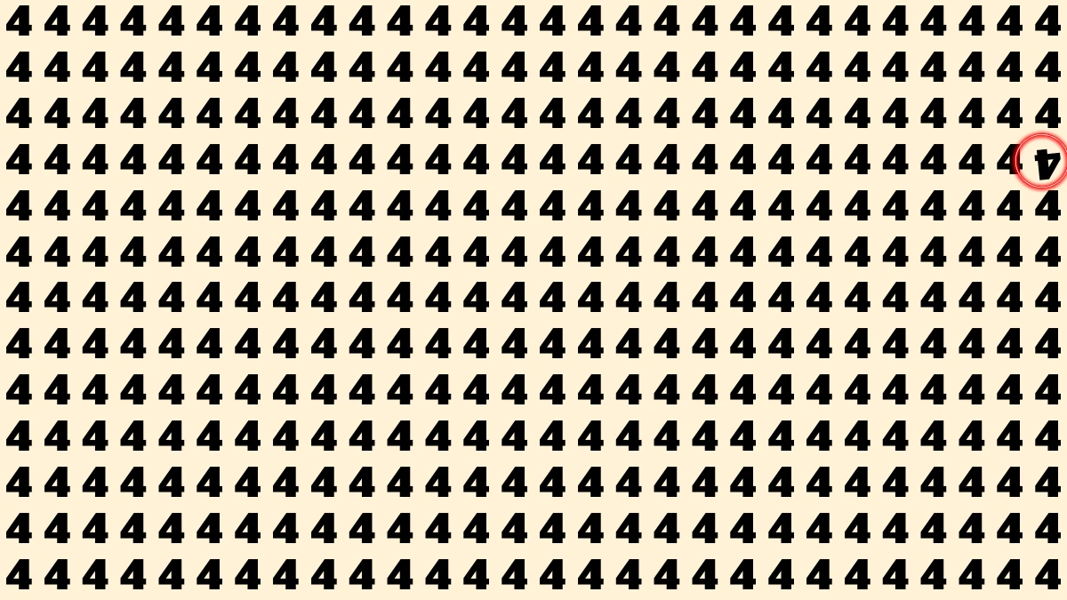 Optical Illusion IQ Test: Are You A Genius? Within 5 Seconds Spot The Inverted 4 among 4s