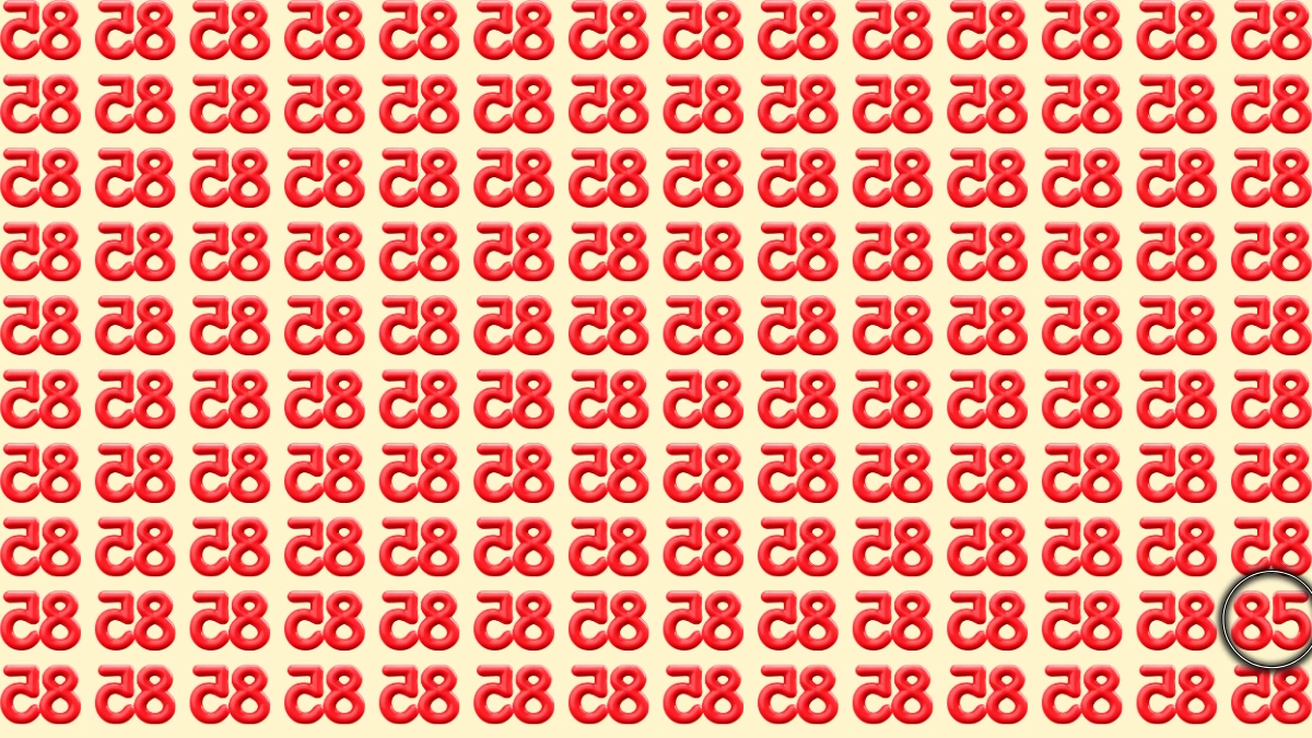 Optical Illusion IQ Test: Are You A Genius? Within 8 Seconds Spot The 85 among Inverted 85