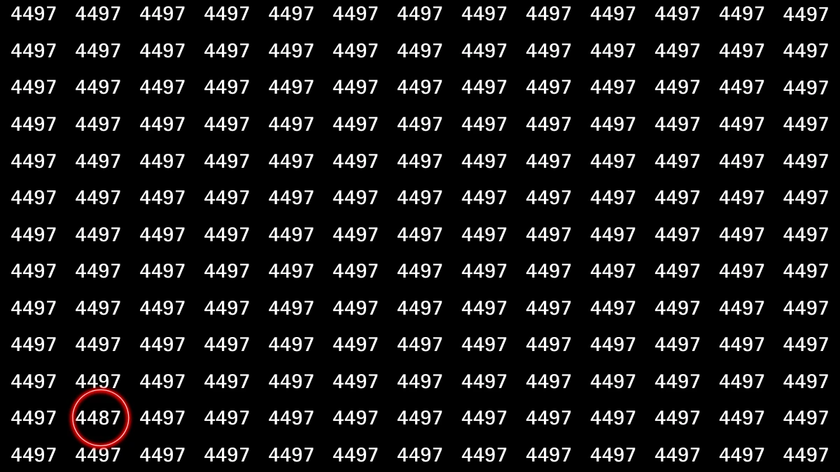 Optical Illusion IQ Test: Can You Spot the Hidden 4487 Among the 4497s in 7 Seconds?