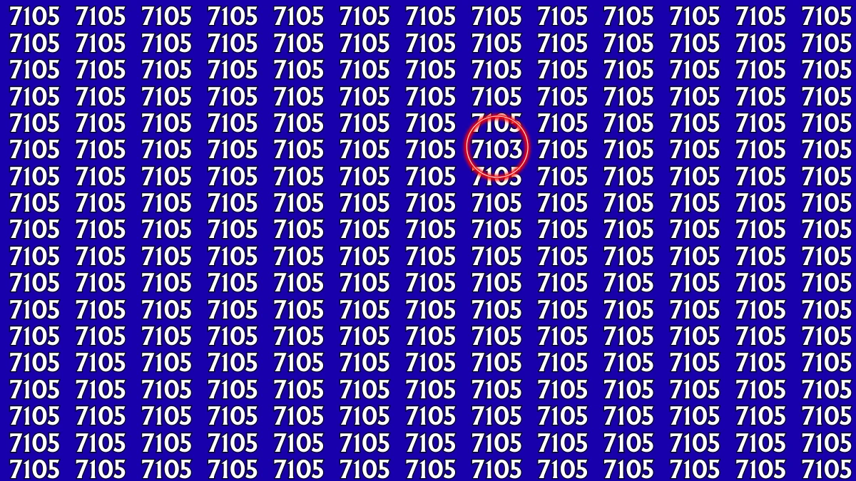 Optical Illusion IQ Test: Can You Spot the Hidden 7103 Among the 7105s in 7 Seconds?