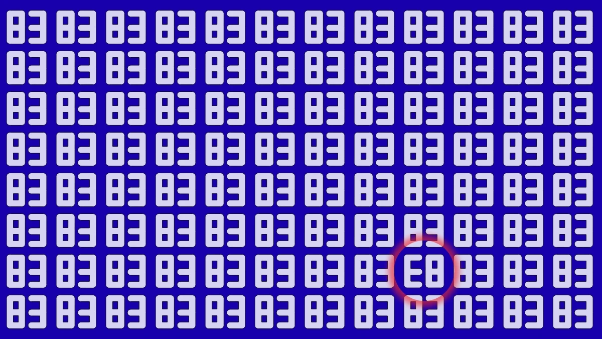 Optical Illusion: Only People with Eagle Eyes Can Spot the Inverted 83 among 83