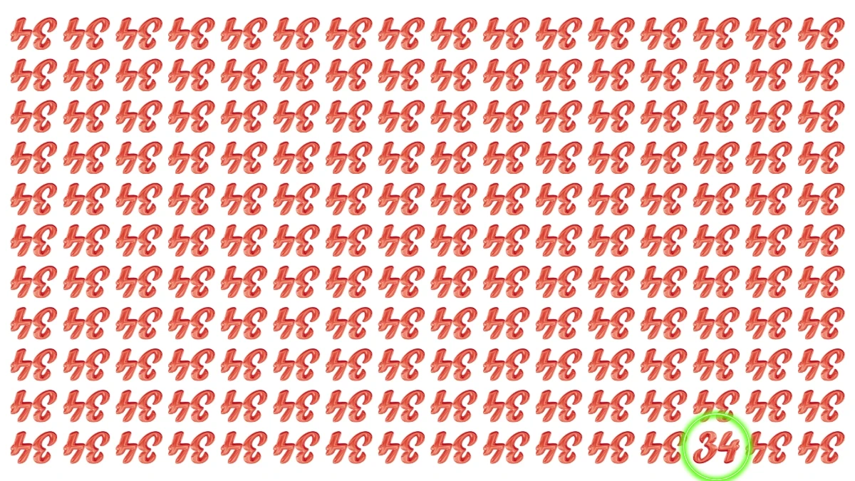Optical Illusion: Only People with Eagle Eyes Can Spot the Number 34 among Inverted 34