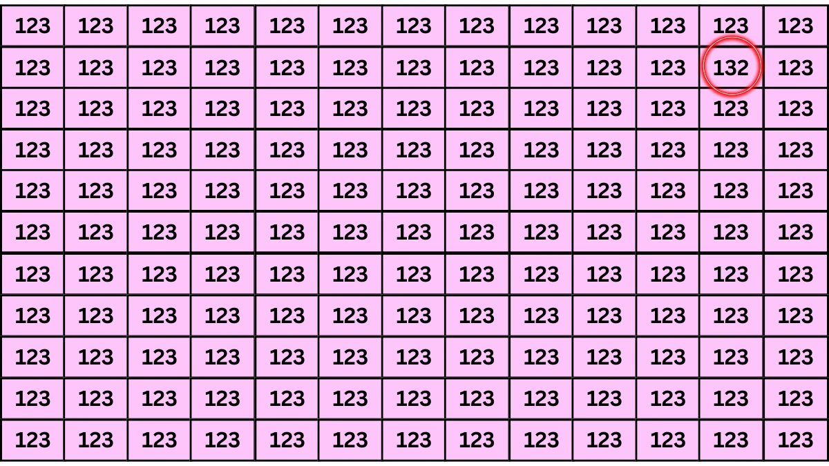 Optical Illusion Puzzle IQ Test: Within 5 Seconds Spot The Number 132 among 123