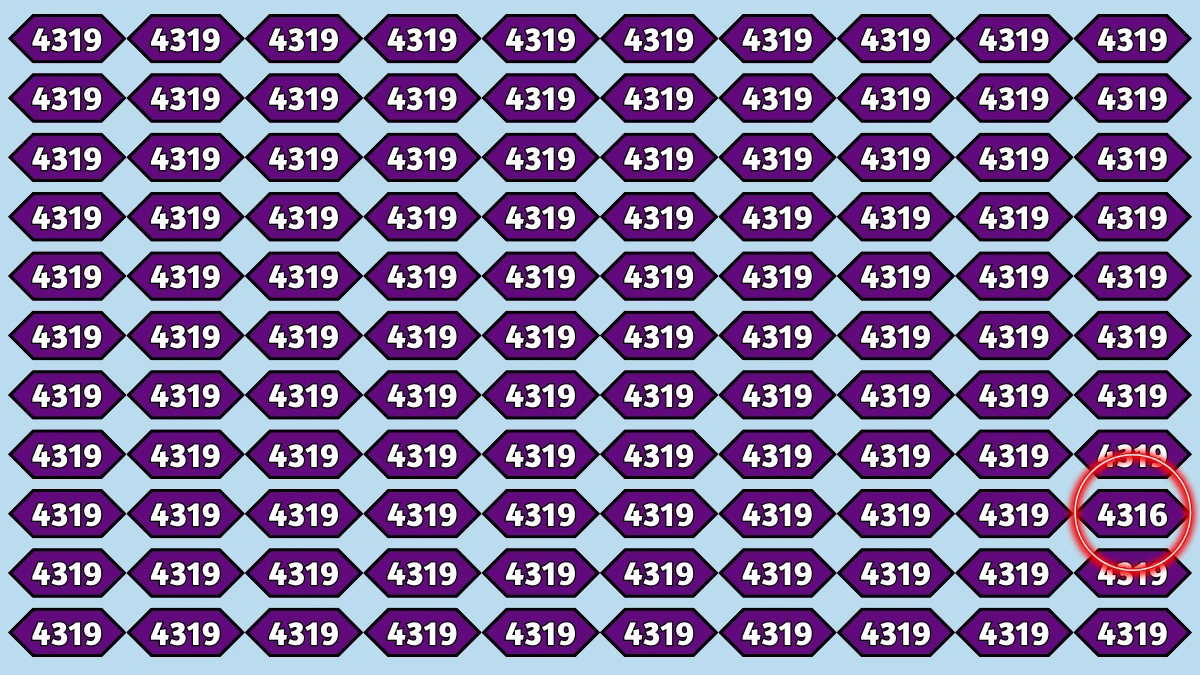 Optical Illusion Puzzle IQ Test: Within 6 Seconds Spot The Number 4316 among 4319