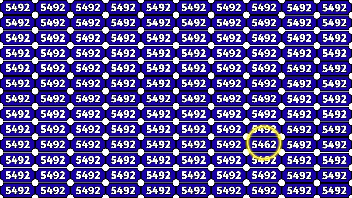 Optical Illusion Puzzle IQ Test: Within 6 Seconds Spot The Number 5462 among 5492