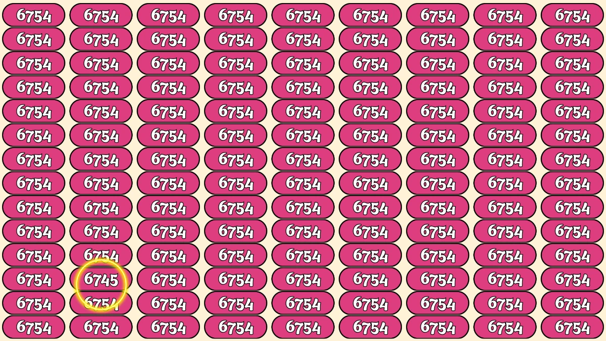 Optical Illusion Puzzle IQ Test: Within 7 Seconds Spot The Number 6745 among 6754s