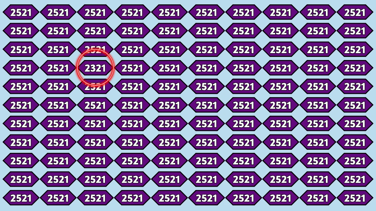 Optical Illusion Puzzle IQ Test: Within 8 Seconds Spot The Number 2321among 2521