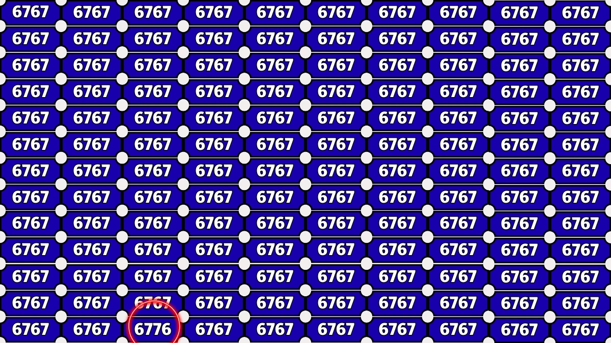 Optical Illusion Puzzle IQ Test: Within 8 Seconds Spot The Number 6776 among 6767