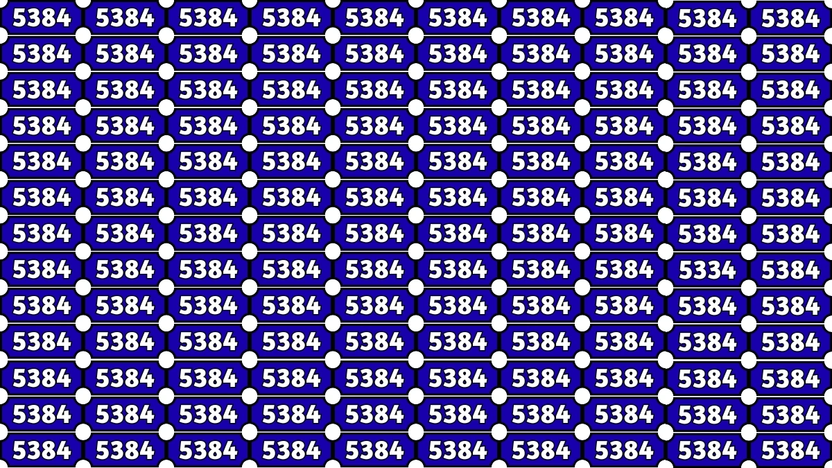 Optical Illusion Puzzle IQ Test: Within 8 Seconds Spot The Number 5334 among 5384s