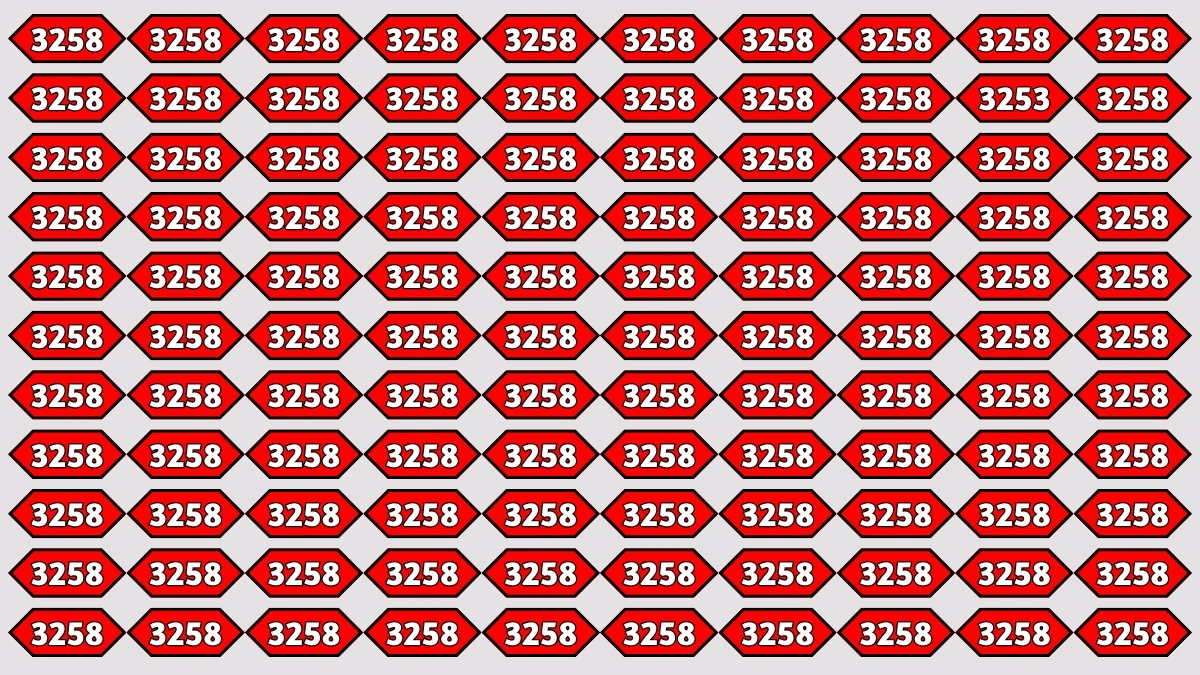 Optical Illusion Puzzle IQ Test: Within 9 Seconds Spot The Number 3253 among 3258
