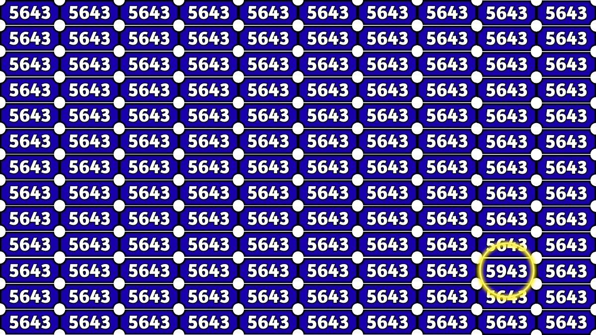 Optical Illusion Puzzle IQ Test: Within 9 Seconds Spot The Number 5943 among 5643