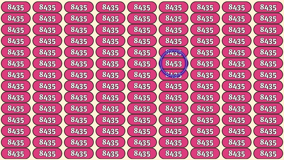 Optical Illusion Puzzle IQ Test: Within 9 Seconds Spot The Number 8453 among 8435