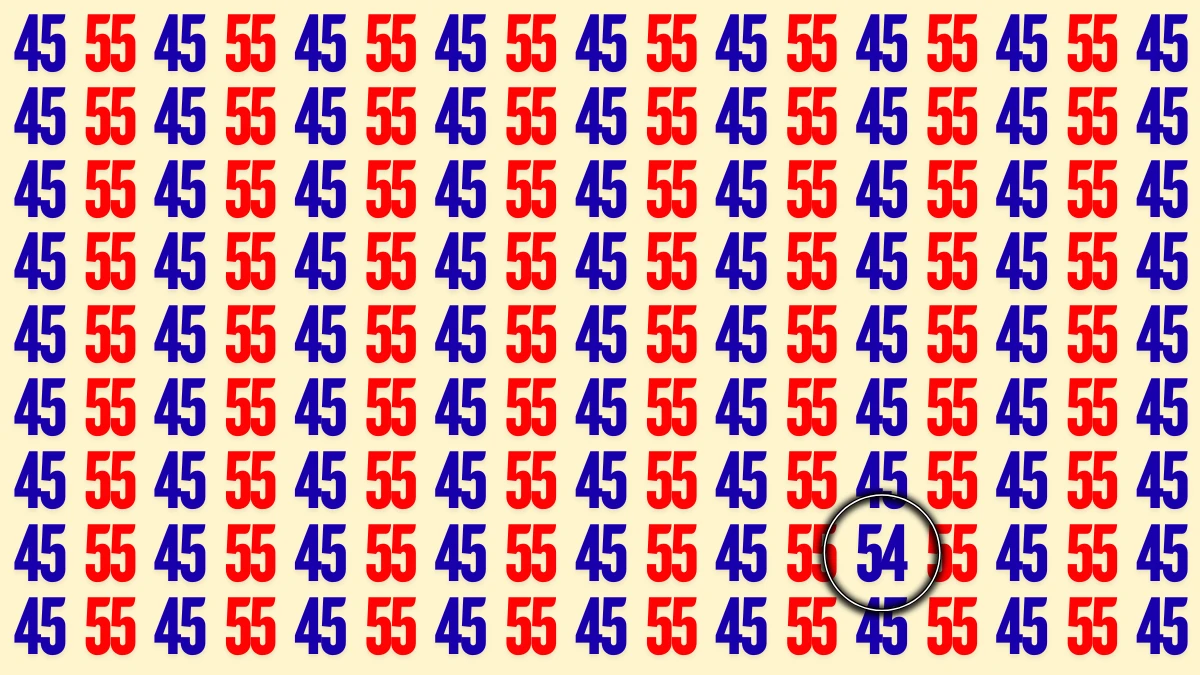 Optical Illusion Visual Test: Within 5 Seconds Spot The Number 54 among 45 and 55