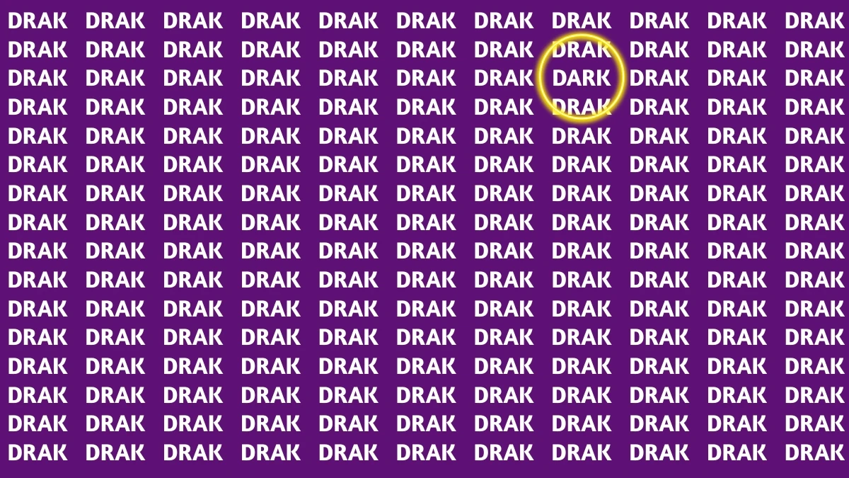 Optical Illusion Visual Test: Within 5 Seconds Spot The Word DARK among DRAKs