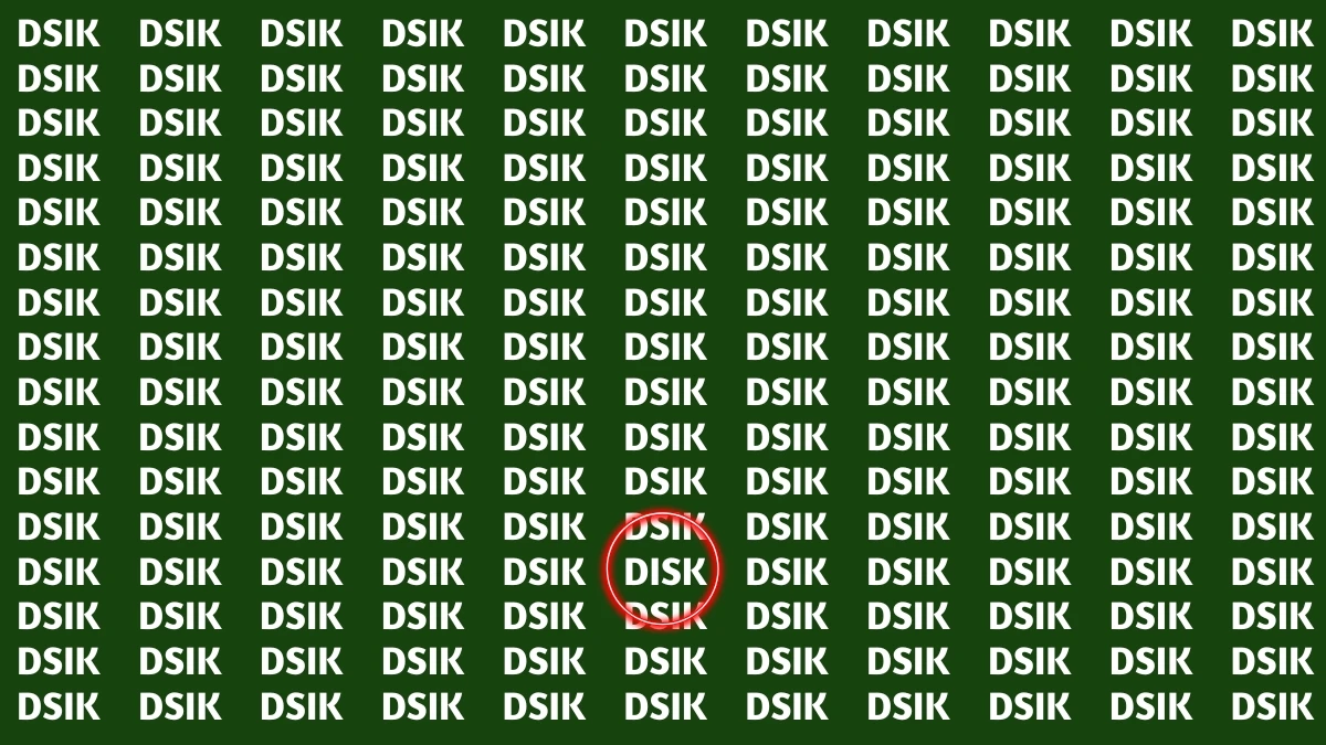 Optical Illusion Visual Test: Within 5 Seconds Spot The Word DISK among DSIKs