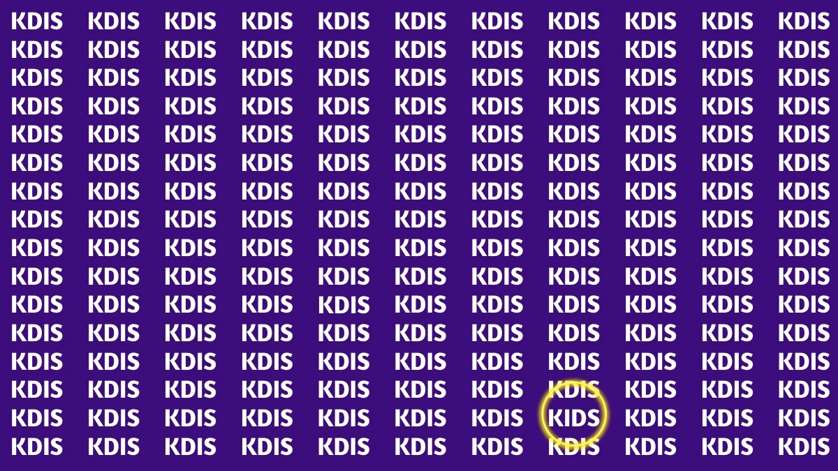 Optical Illusion Visual Test: Within 5 Seconds Spot The Word KIDS among KDIS