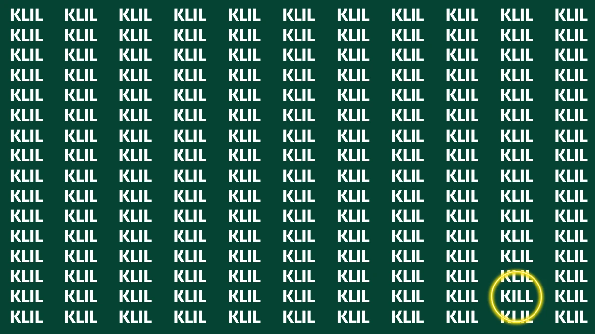 Optical Illusion Visual Test: Within 5 Seconds Spot The Word KILL among KLILs