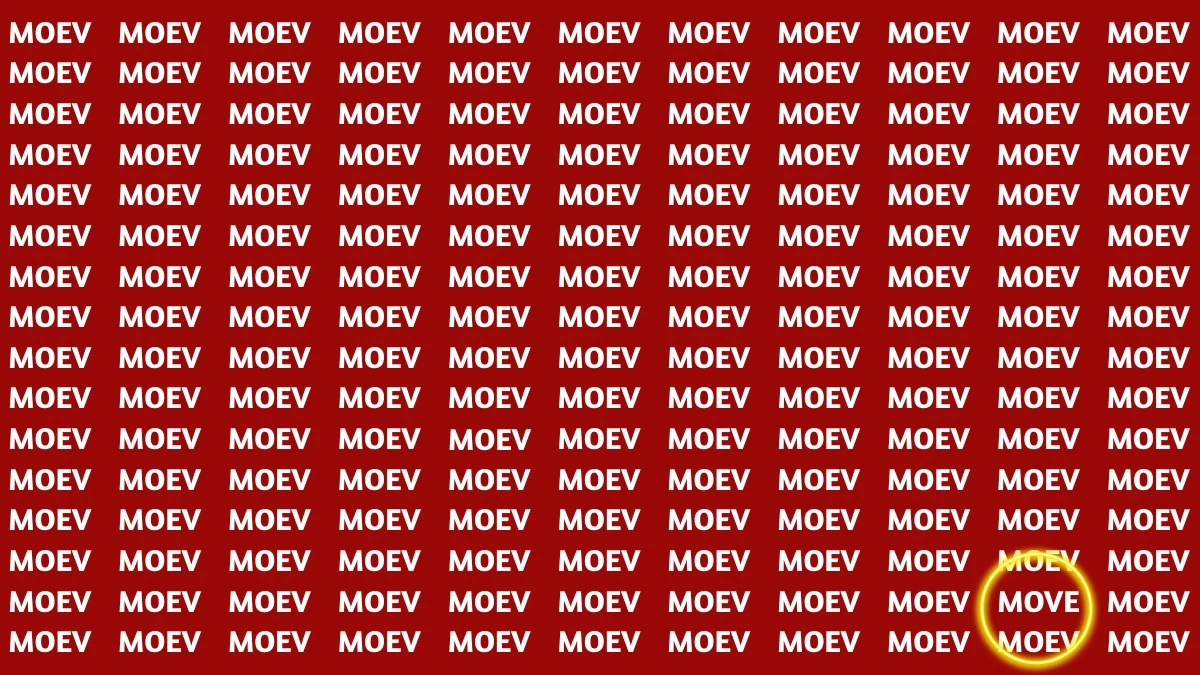 Optical Illusion Visual Test: Within 5 Seconds Spot The Word MOVE among MOEV