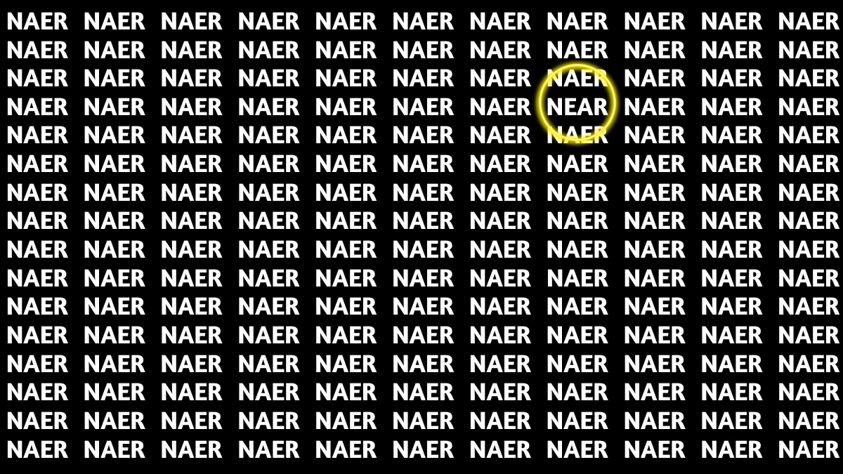 Optical Illusion Visual Test: Within 5 Seconds Spot The Word NEAR among NAERs