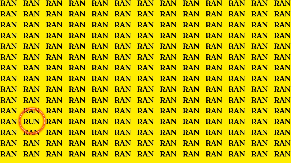 Optical Illusion Visual Test: Within 5 Seconds Spot The Word RUN among RAN