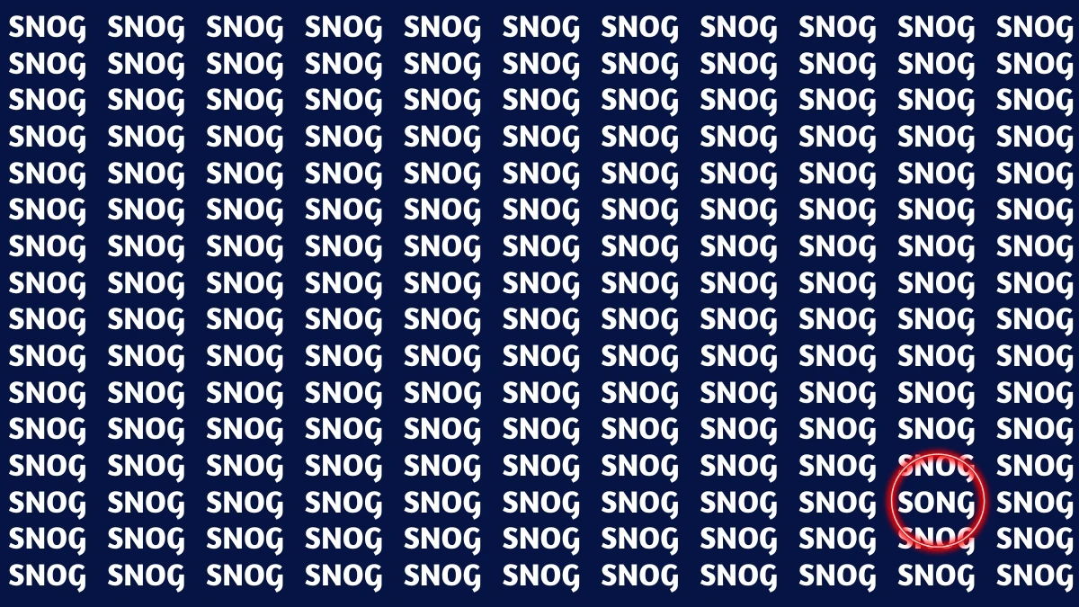Optical Illusion Visual Test: Within 5 Seconds Spot The Word SONG among SNOG