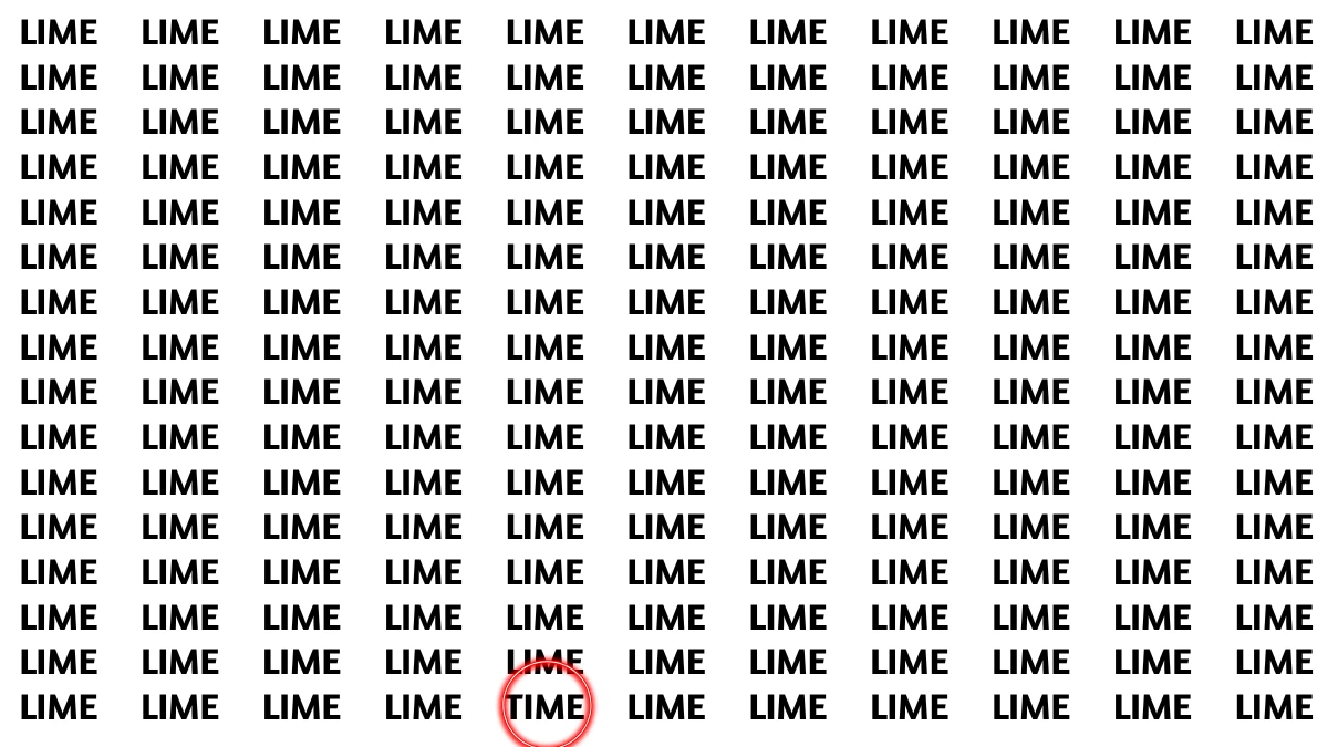 Optical Illusion Visual Test: Within 5 Seconds Spot The Word TIME among LIME