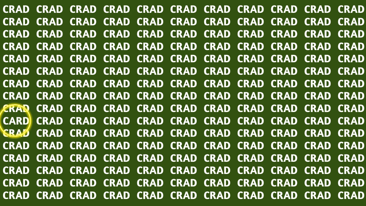 Optical Illusion Visual Test: Within 8 Seconds Spot The Word CARD among CRAD