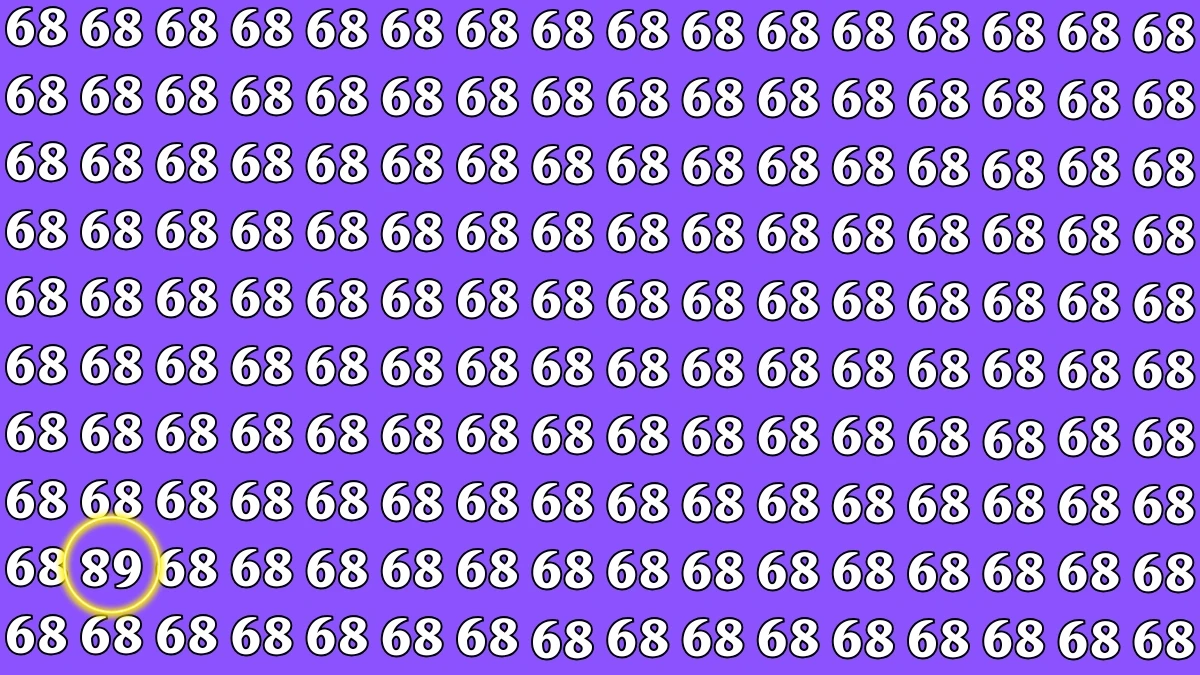 Optical Illusion: Within 6 Seconds Spot The Number Inverted 68 among 68