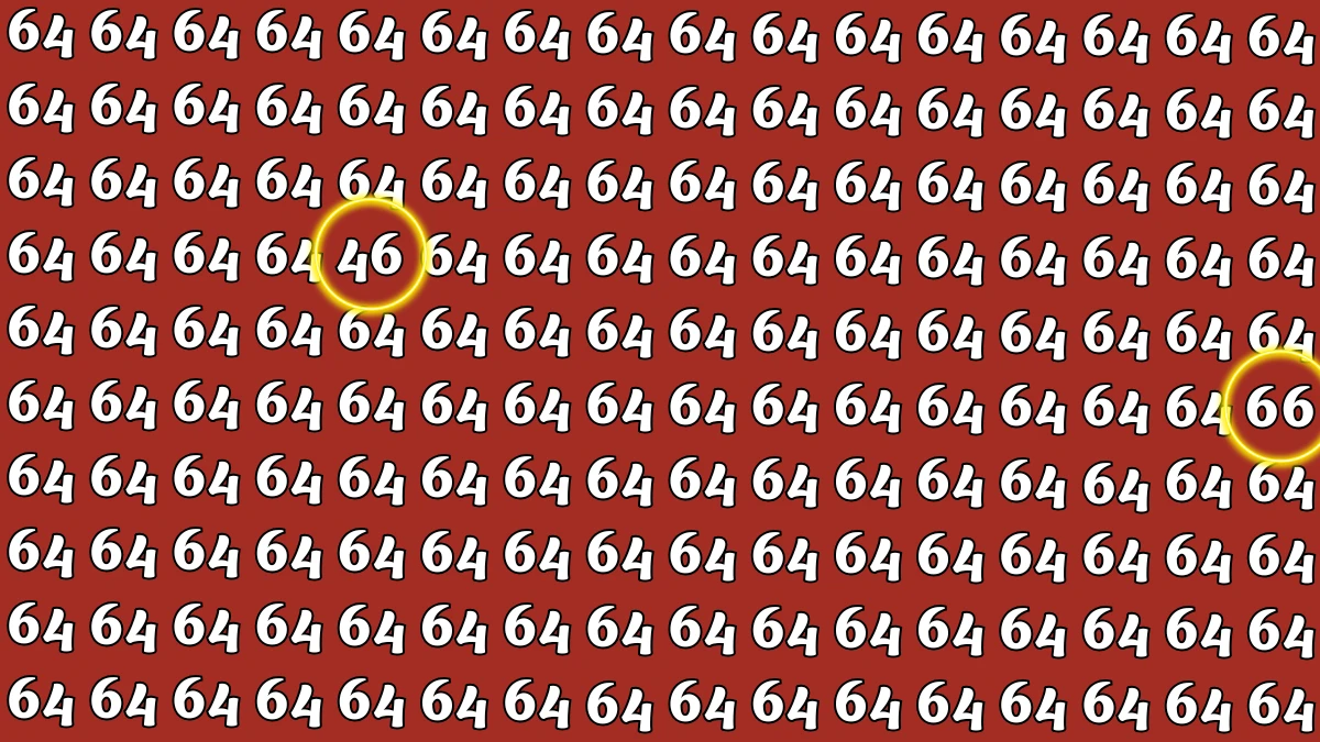 Optical Illusion: Within 6 Seconds Spot The Number 46 and 66 among 64s