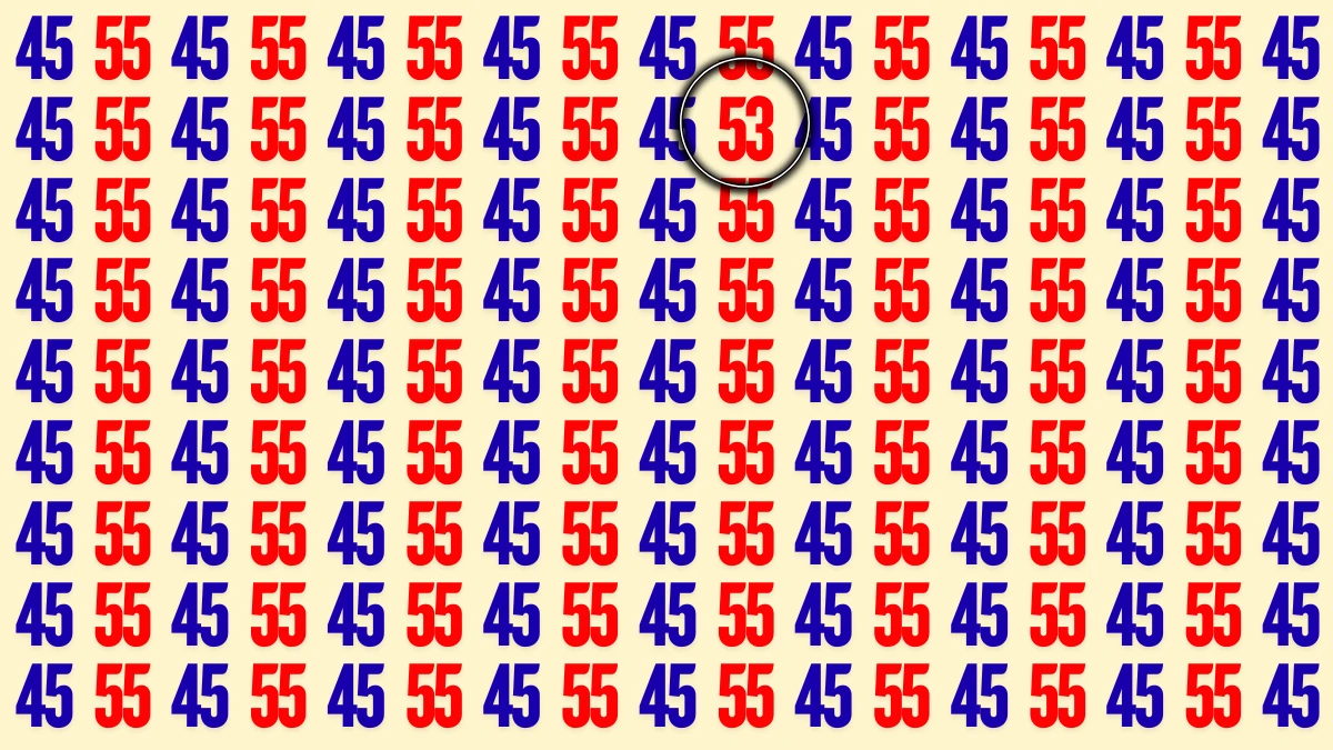 Optical Illusion: Within 6 Seconds Spot The Number 53 among 45 and 55