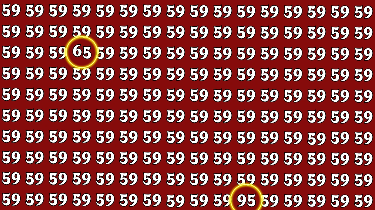 Optical Illusion: Within 6 Seconds Spot The Number 65 and 95 among 59s