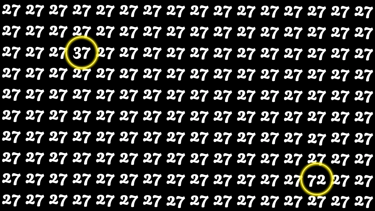 Optical Illusion: Within 7 Seconds Spot The Number 72 and 37 among 27s