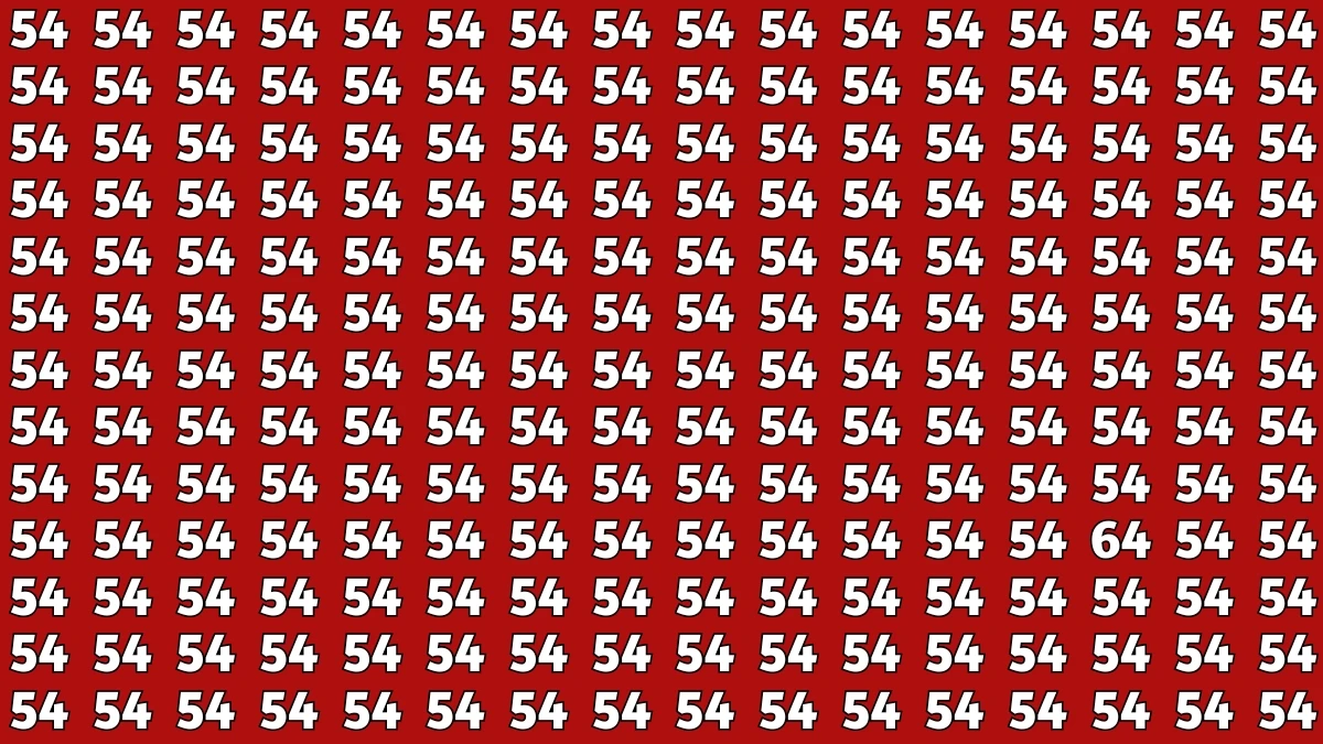 Observation Find it Out: Within 7 Seconds Spot The Number 64 among 54