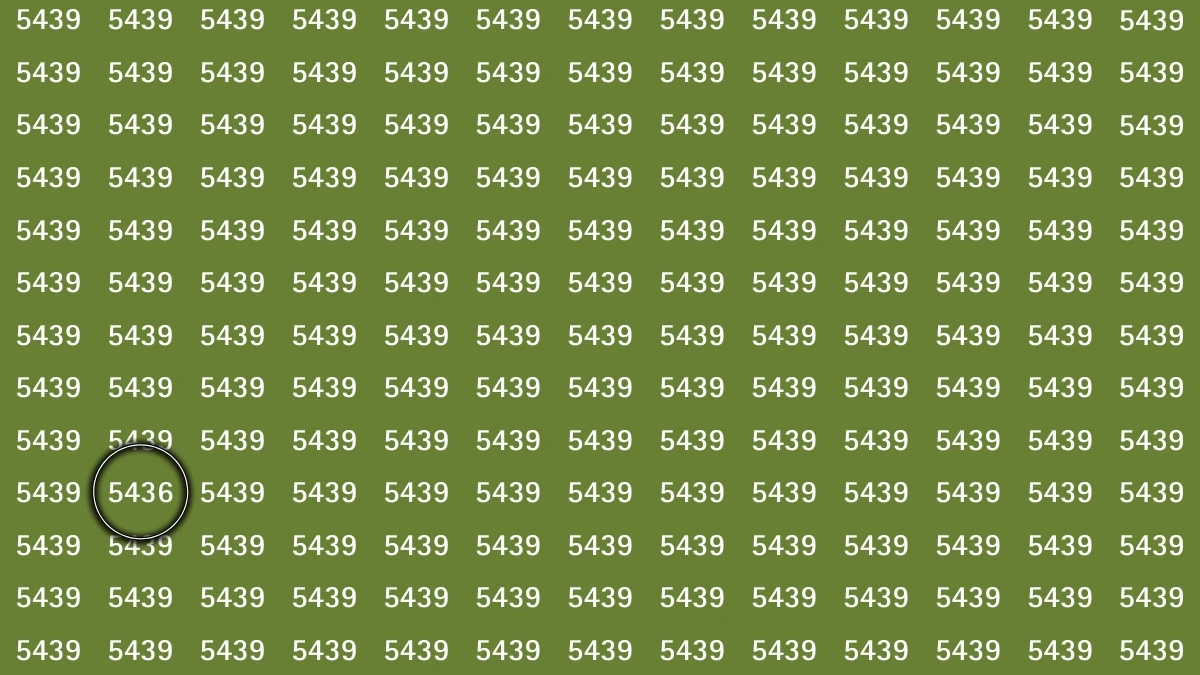 Optical Illusion: Within 8 Seconds Spot the Number 5436 among 5439