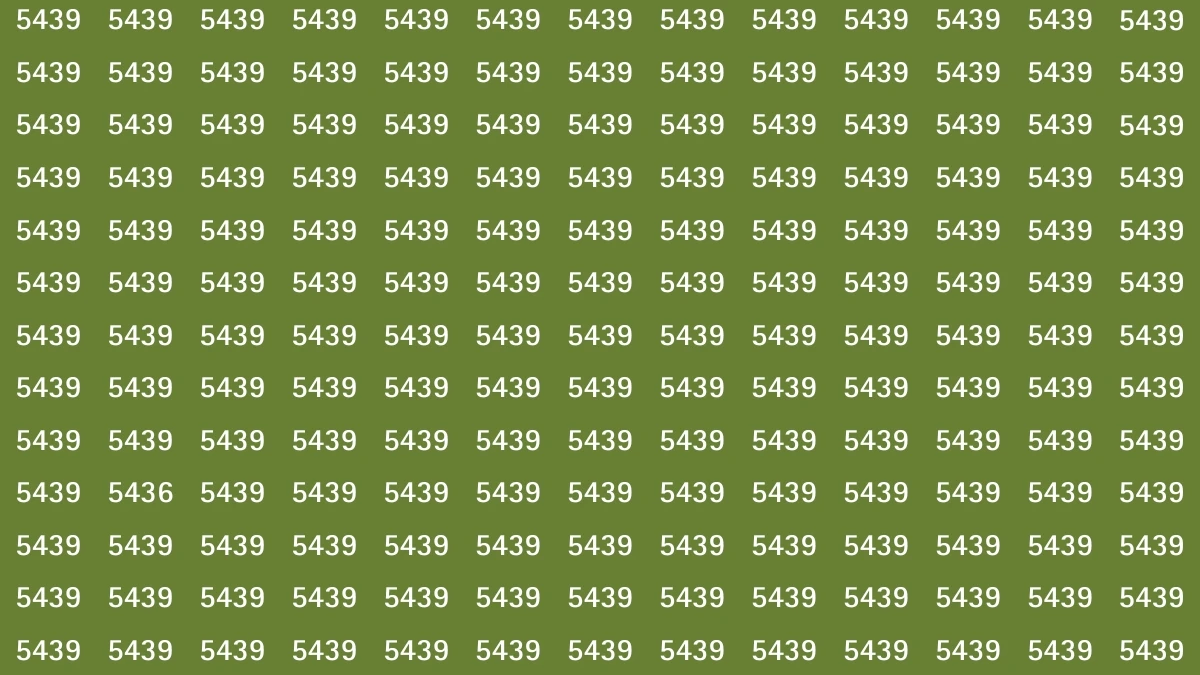Optical Illusion: Within 8 Seconds Spot the Number 5436 among 5439