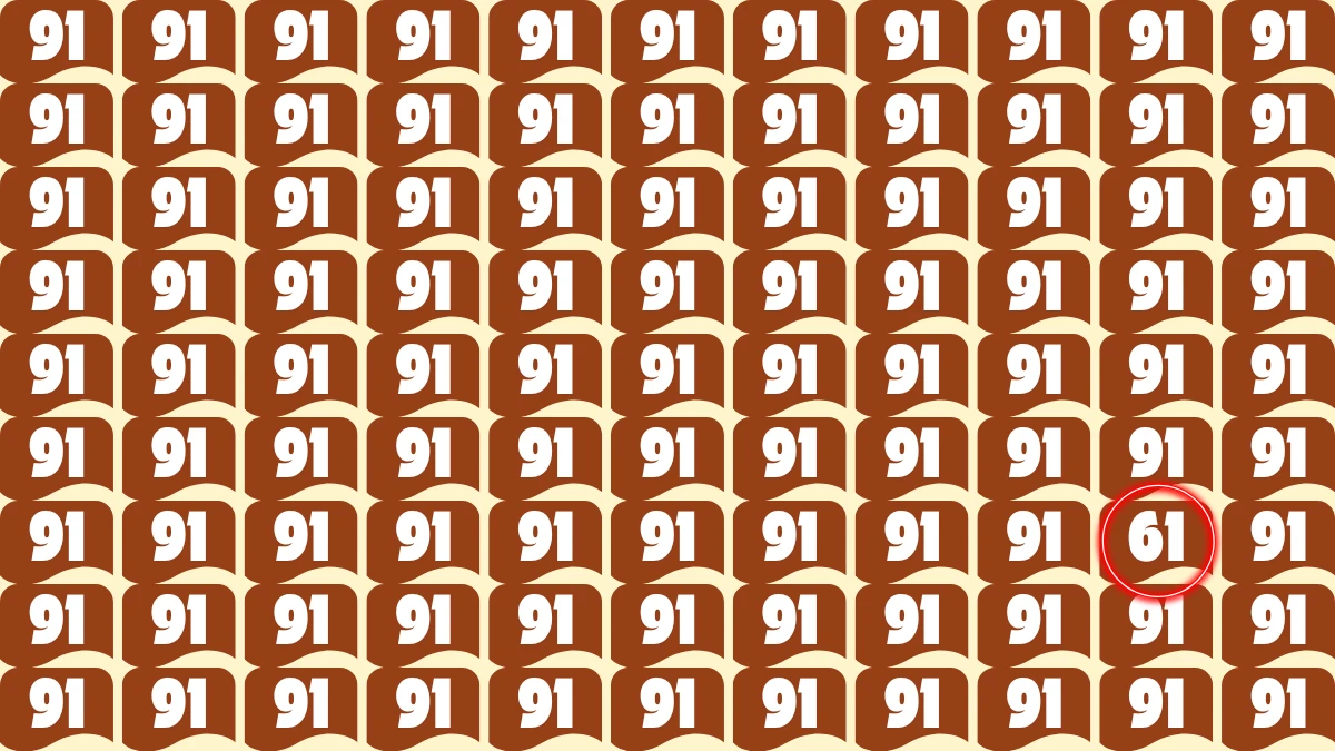 Optical Illusion: You will be renamed a genius if you can spot hidden number 61 among 91 within 8 seconds!