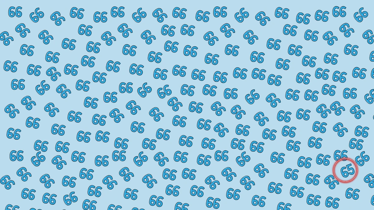 Optical Illusion: You will be renamed a genius if you can spot hidden number 65 among 66 within 12 seconds!
