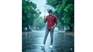 3 Gemini AI Rainy Photo Editing Prompts Copy-Paste for Men, Women & Couples image