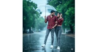 3 Gemini AI Rainy Photo Editing Prompts Copy-Paste for Men, Women & Couples image