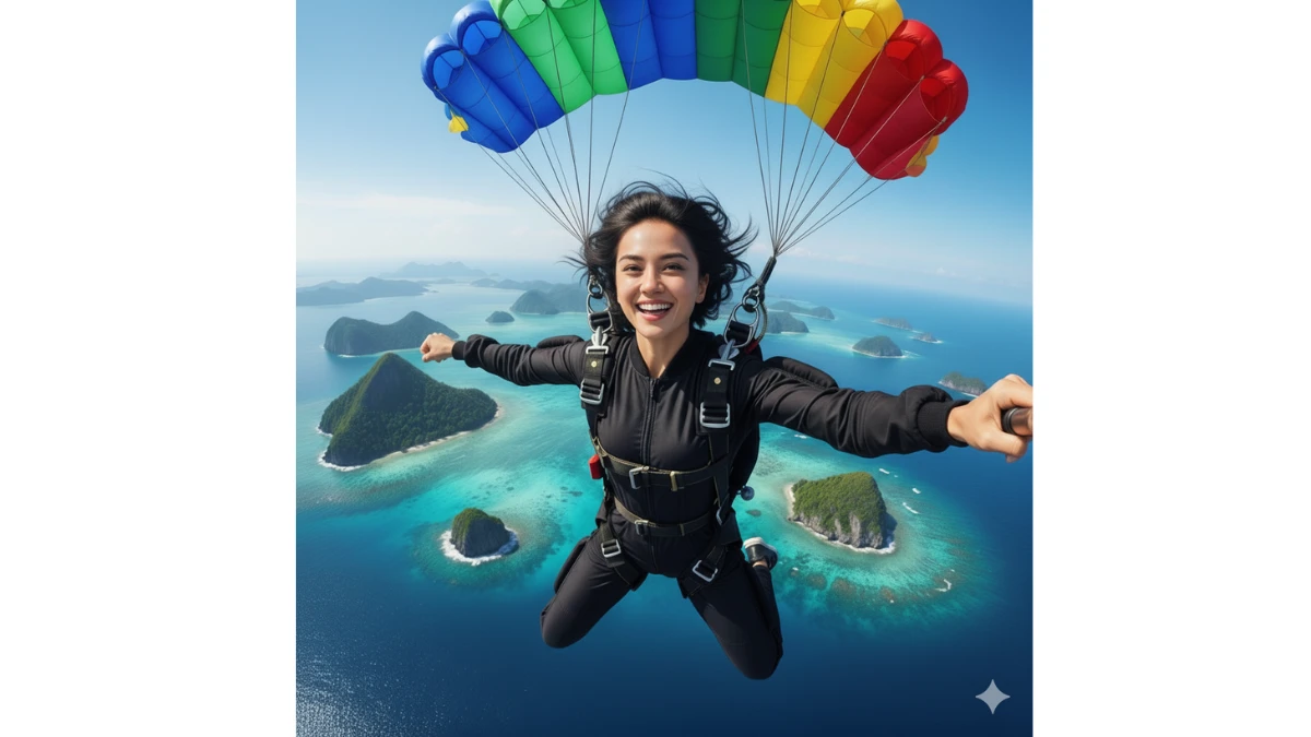 5 Gemini AI Skydiving Photo Editing Prompts Copy-Paste for Boys, Girls & Couples