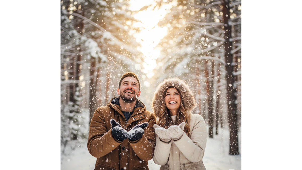 10 Gemini AI Snow Photo Editing Prompts Copy-Paste for Couples