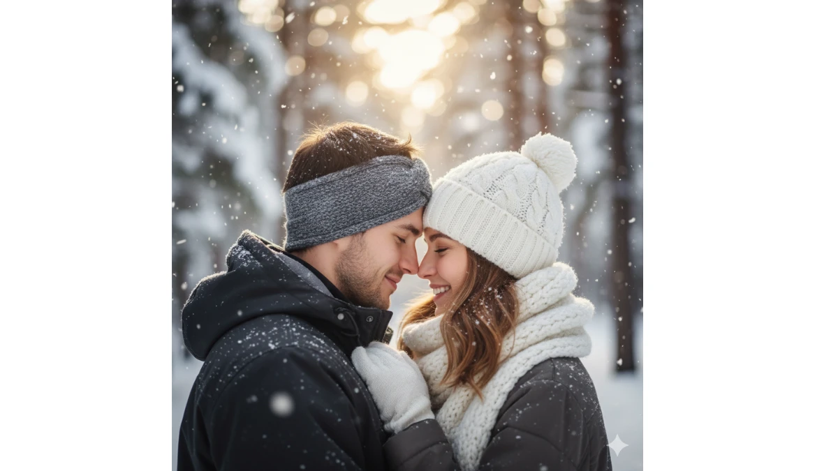 10 Gemini AI Snow Photo Editing Prompts Copy-Paste for Couples