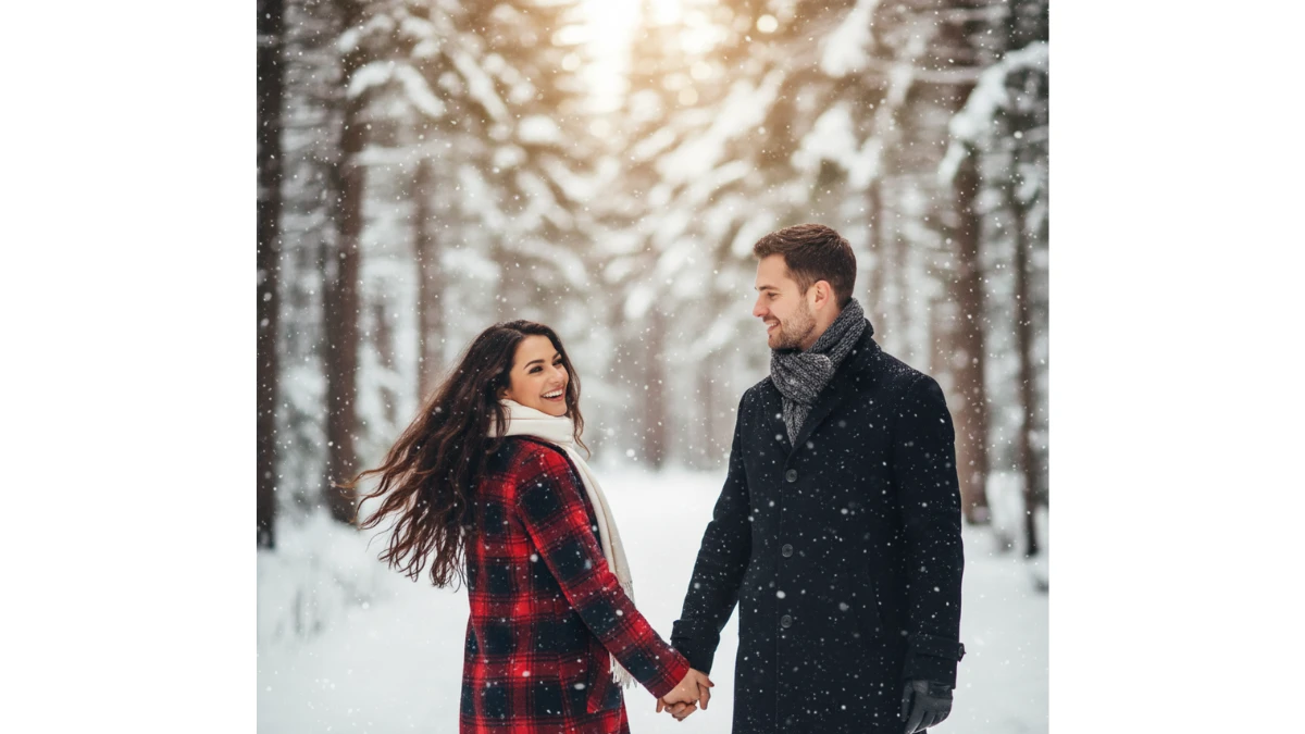 10 Gemini AI Snow Photo Editing Prompts Copy-Paste for Couples