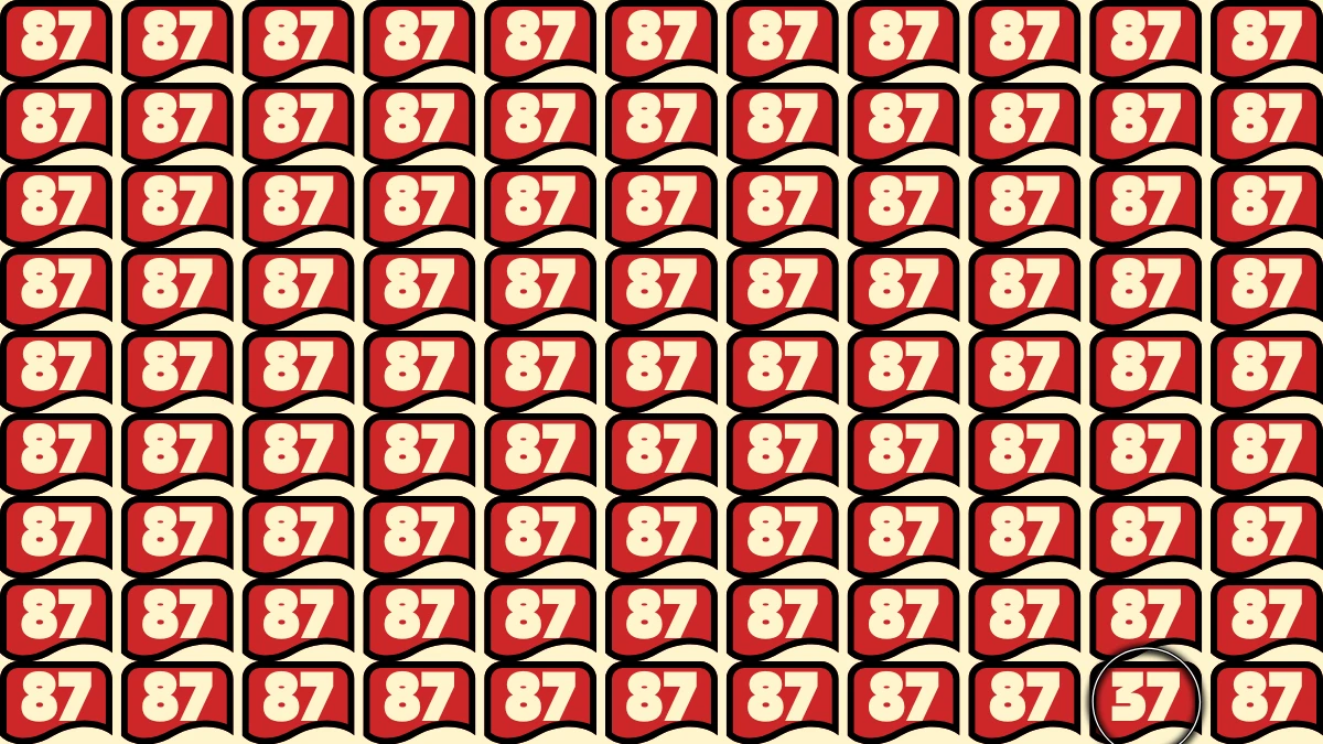 Observation Find it Out: Within 5 Seconds Spot The Number 37 among 87