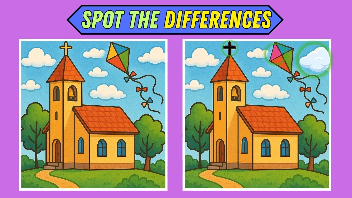 Spot 3 differences in the home and church picture in 10 seconds. Test your attentiveness!