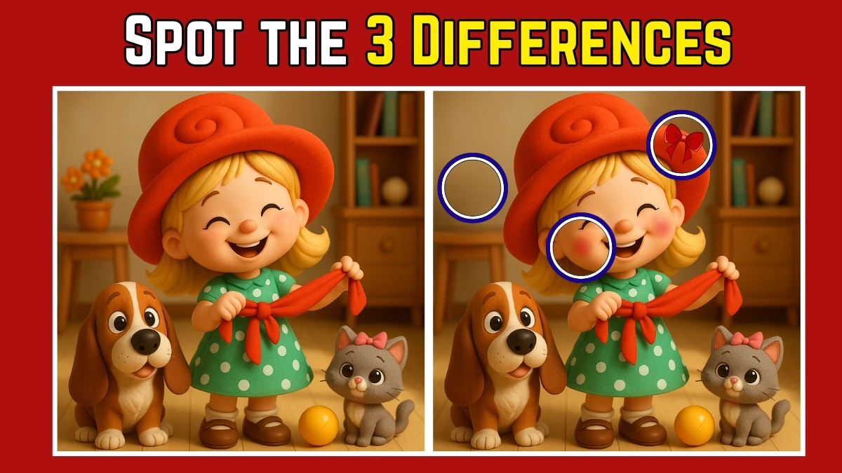 Spot the 3 Difference: Only 1 in 10 people can find all the differences in 12 Seconds