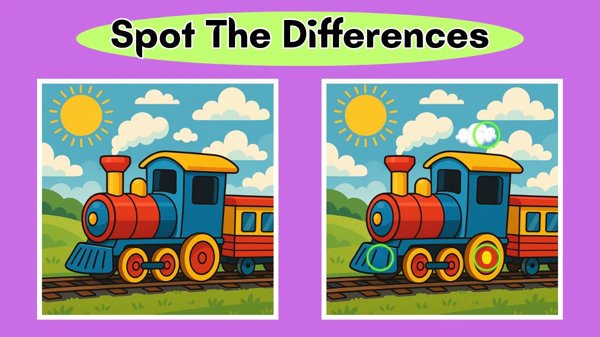Spot the 3 Difference: Only 5 out of 50 can spot the 3 differences in the Train Image in in 12 Seconds