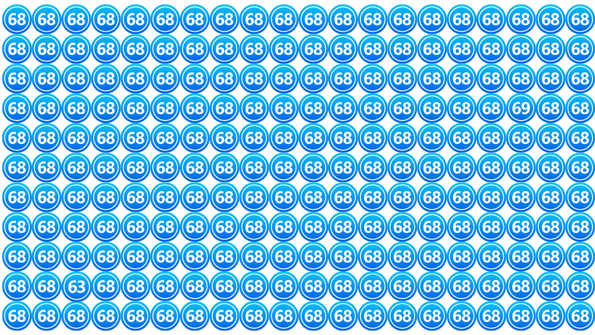 Optical Illusion IQ Test: Can You Find the Number 69 and 63 Among the 68s in 6 Seconds?